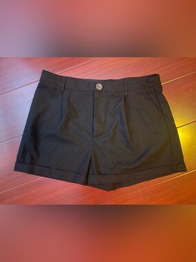 Cider Black High-Waist Tailored Shorts